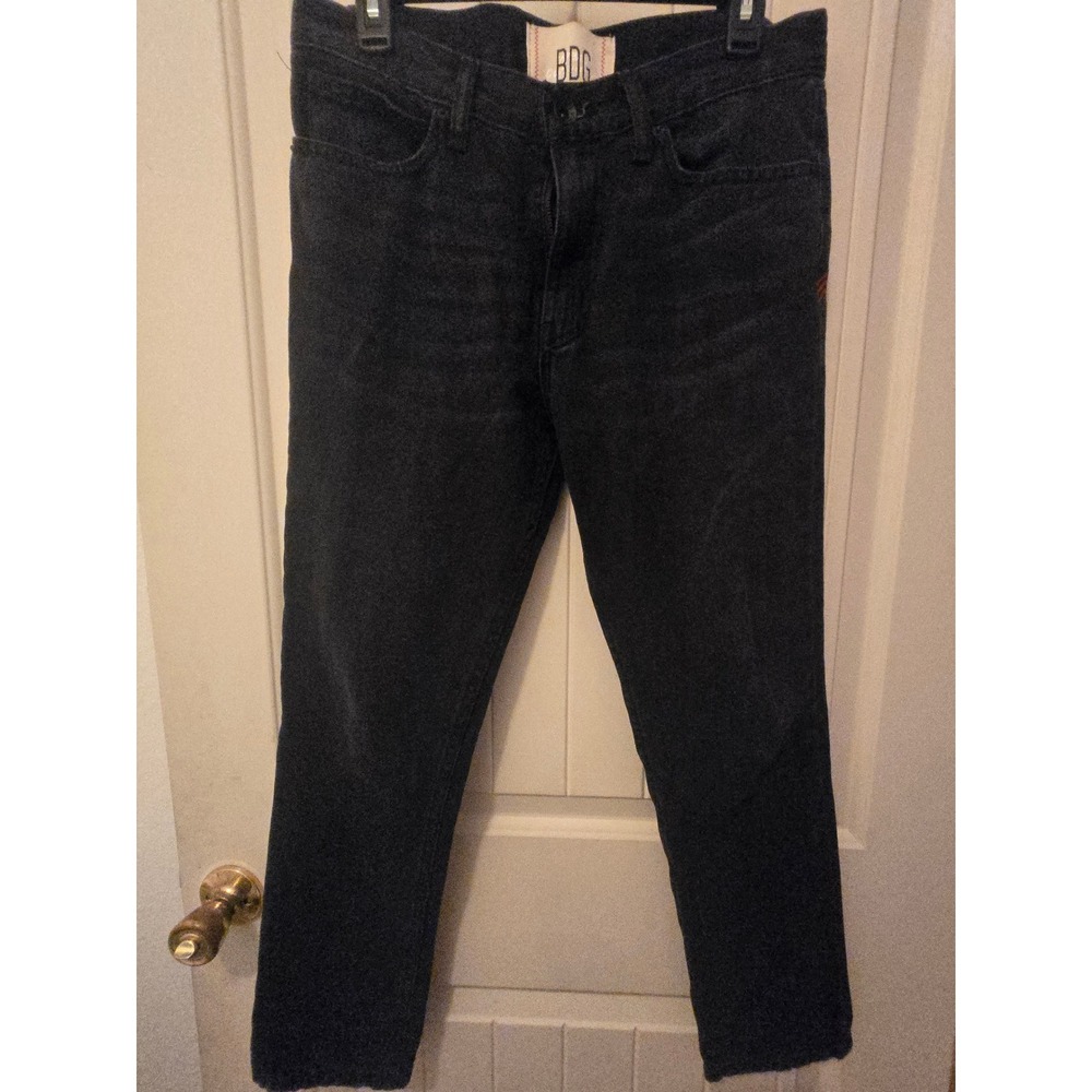 BDG Urban Outfitters Washed Black High Waisted Mom Jeans Straight Leg 28